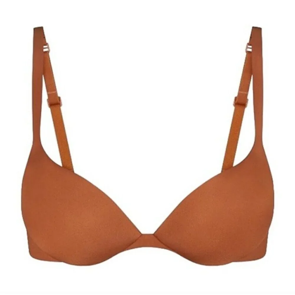 Skims 30B Ultimate Collection Push Up Plunge Bra Bronze Brown Sexy NWT MSRP $60 - Picture 4 of 4